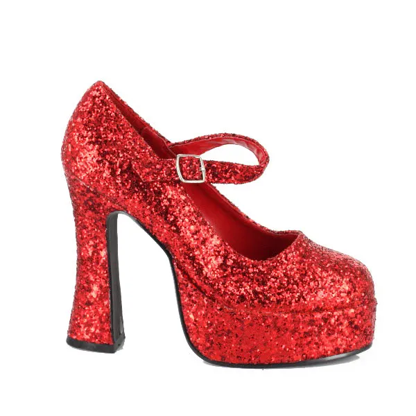 5 Chunky Heel Glitter Mary Jane