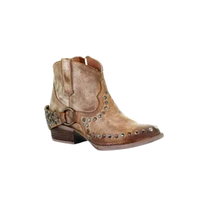 Corral Boots Women's Circle G Harness and Studs Round Toe Booties