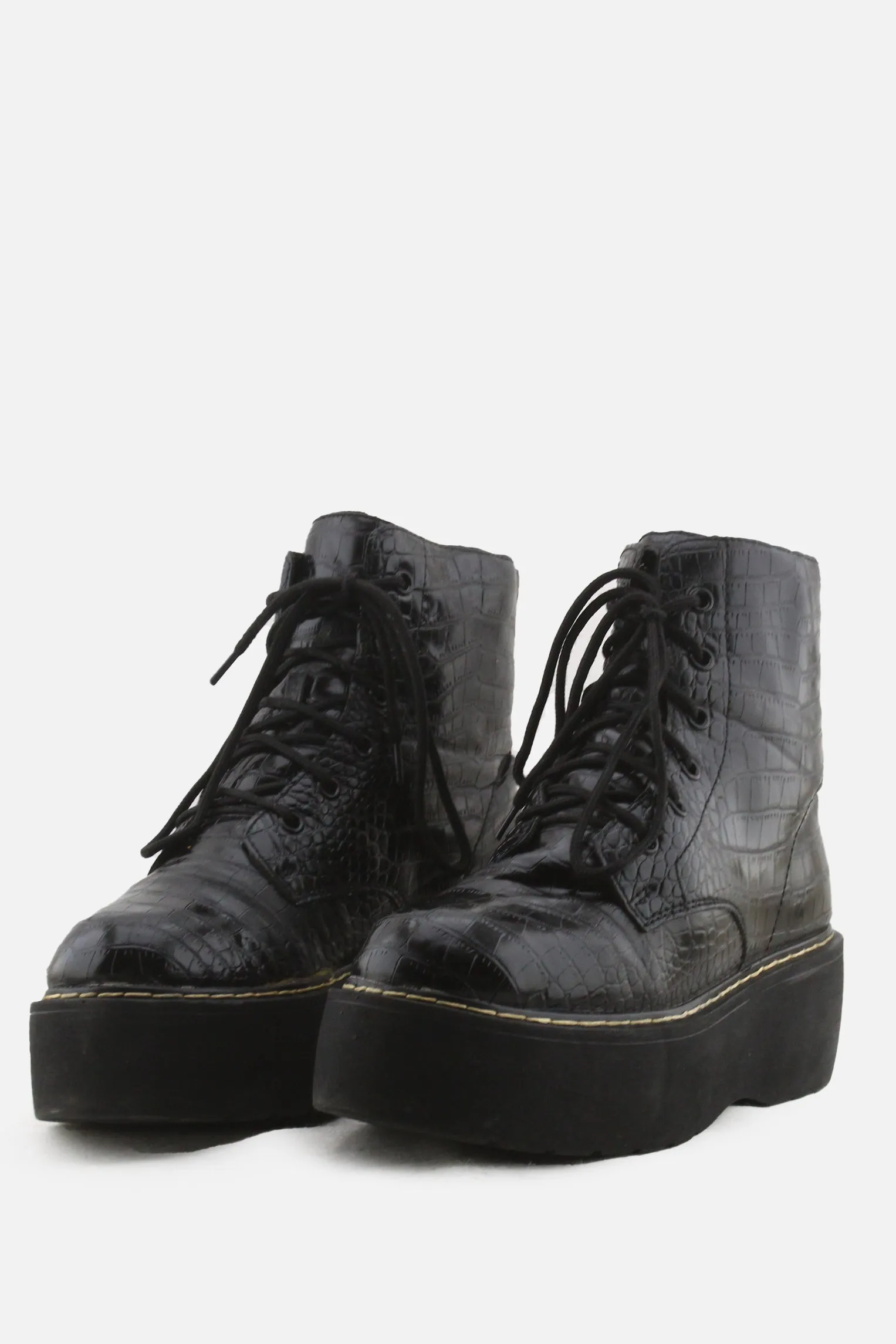 European Brand Laces Combat Boots | 100% Synthetic Leather