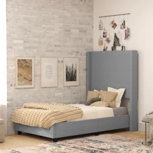 Gray Twin Size Platform Bed YK-1077-GY-T-GG