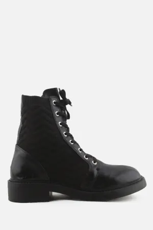 I Rubber Stretchable Laces Combat Boots | 100% Authentic Leather