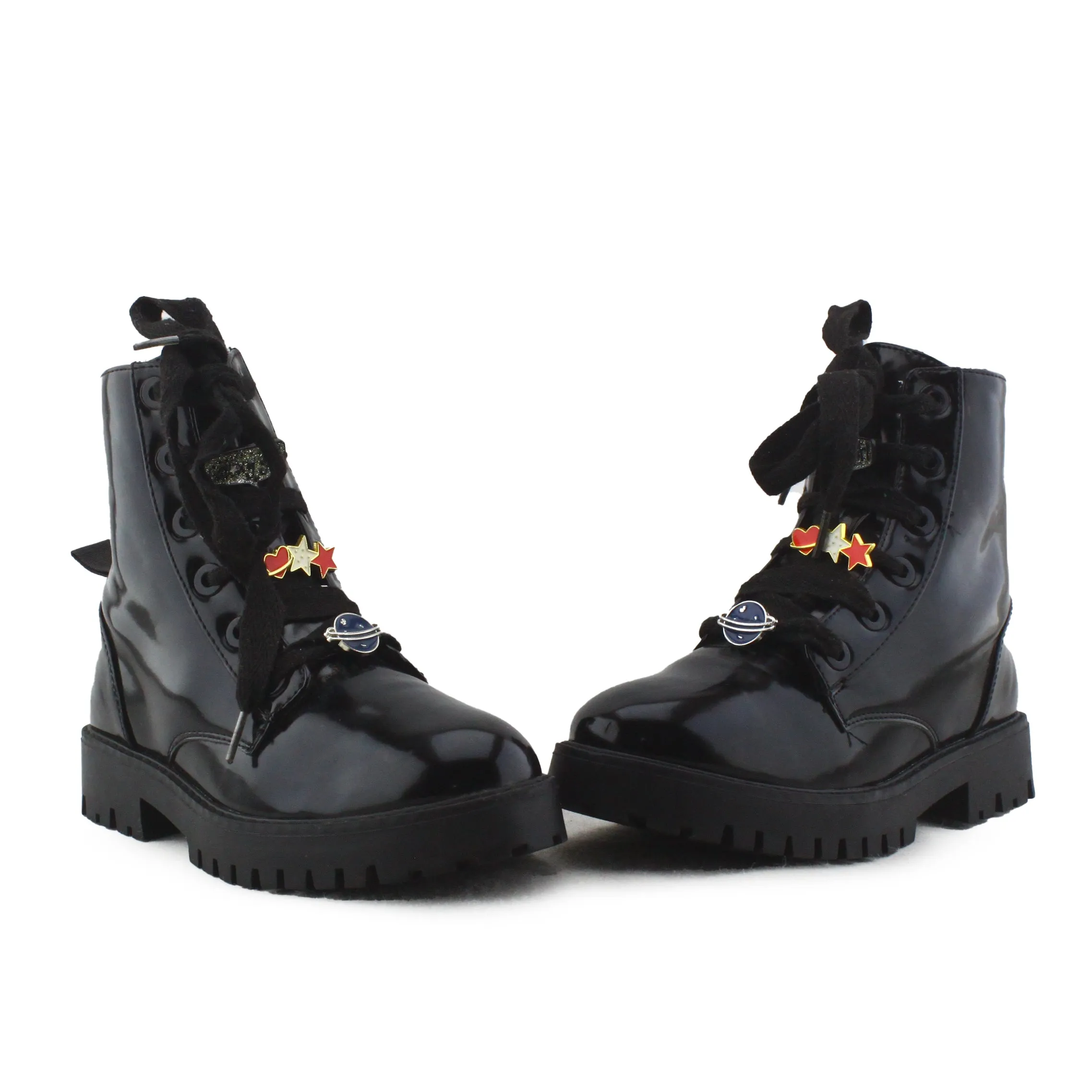 Lefties Zipper Laces Combat Ankle Boots