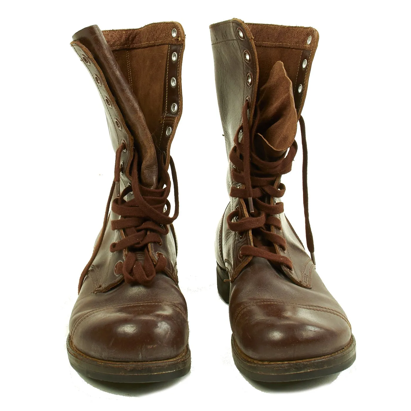 Original U.S. Korean War Army M1948 Russet Combat Boots by General Shoe Company - Size 9 W