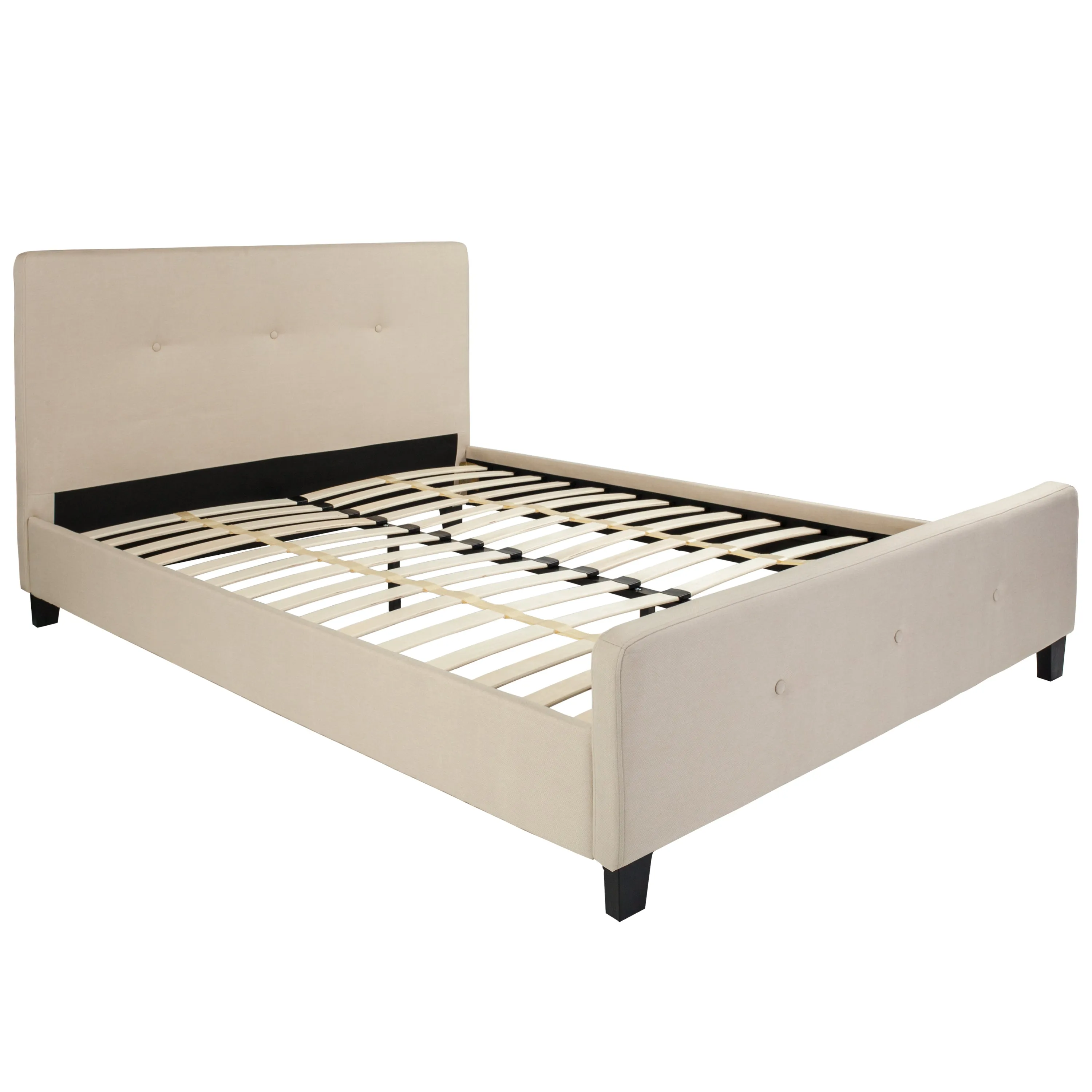 Queen Platform Bed-Beige HG-19-GG