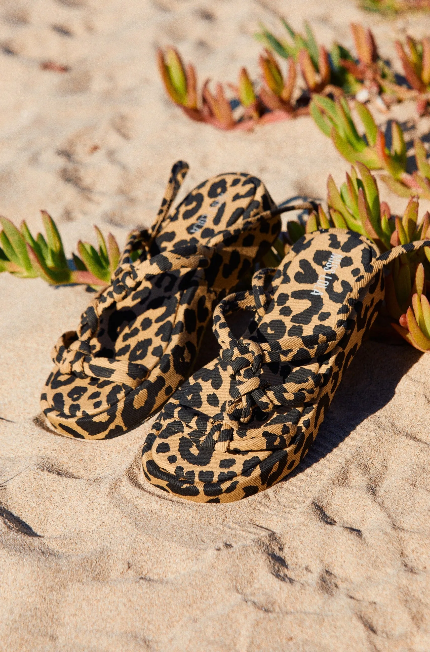 Sun Soaked Platform Sandals - Leopard