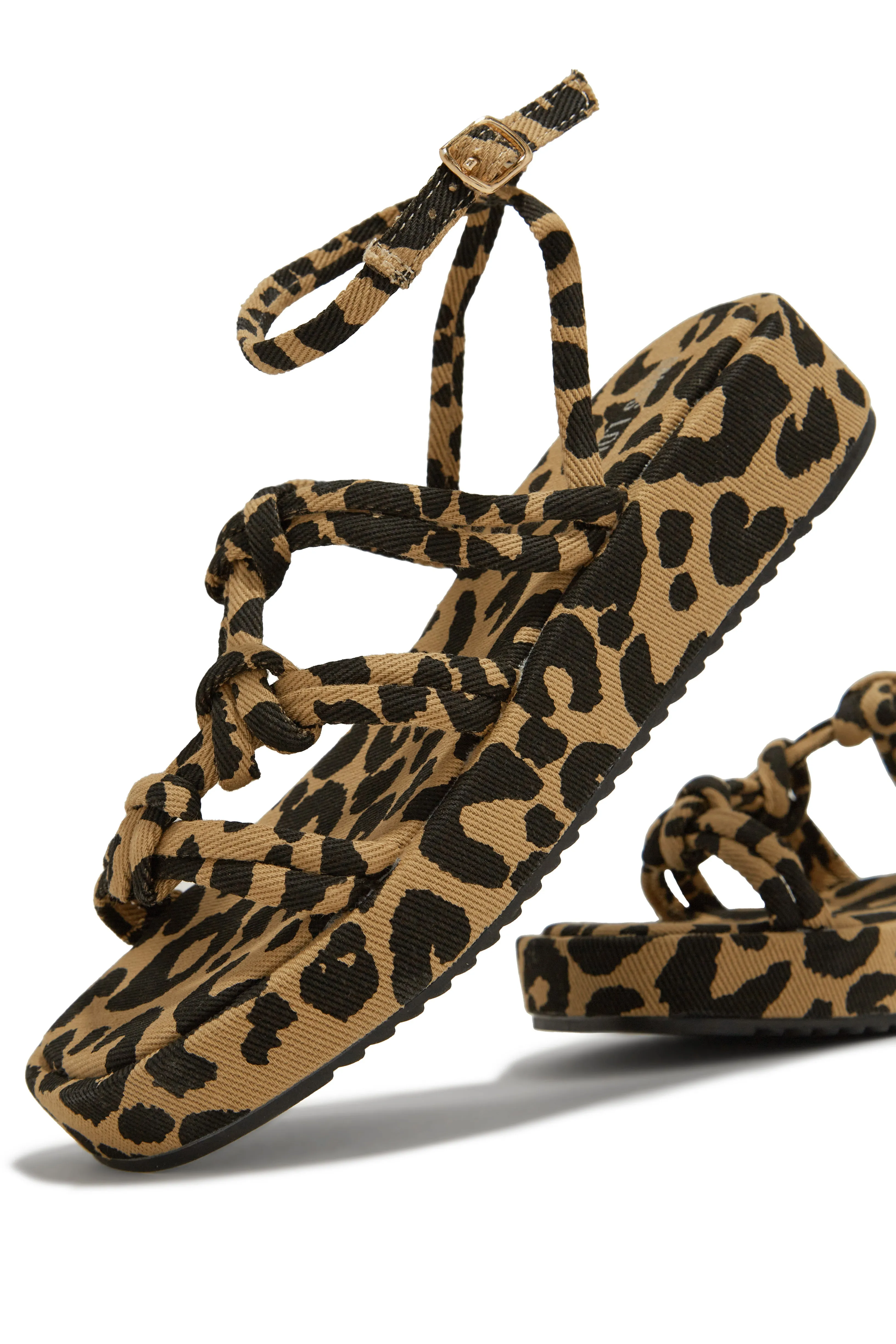 Sun Soaked Platform Sandals - Leopard