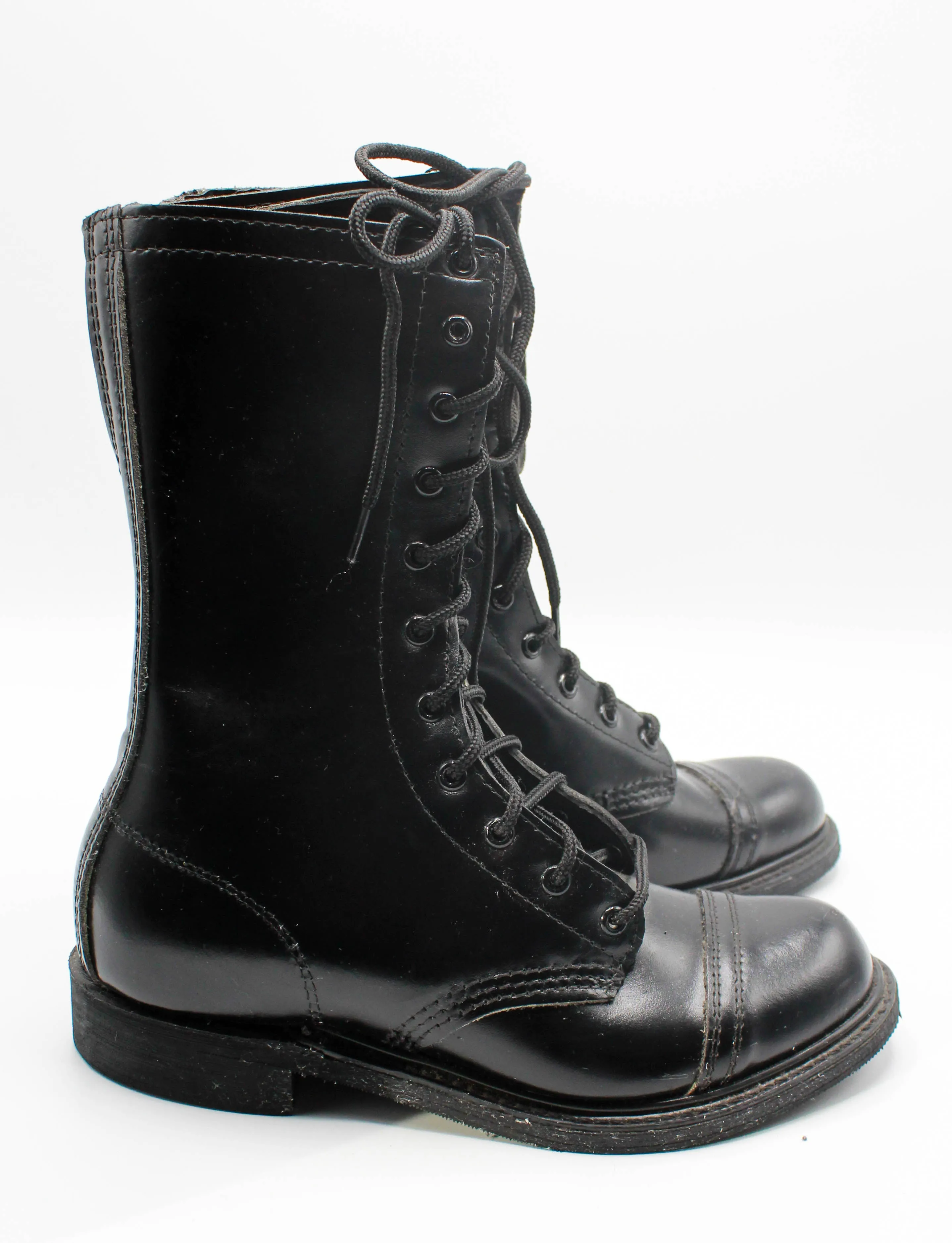 Women's Vintage Jump Boots Leather Combat Biker Dead Stock Size 5-6